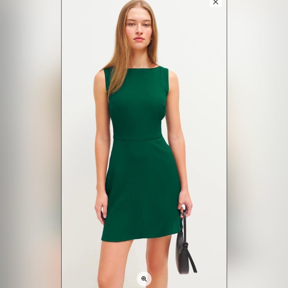 Reformation Elva Dress In Forest, Size 10